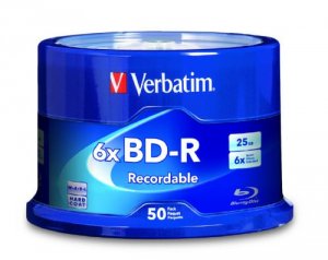 Verbatim 98397 Bd-r, , 25gb, 6x, Branded, 50pk Spindle, Taa