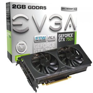 Evga 02G-P4-3757-KR Geforce Gtx750 Ti Ftw Pcie 2gb Gddr5 Dp Hdmi Dvi-i