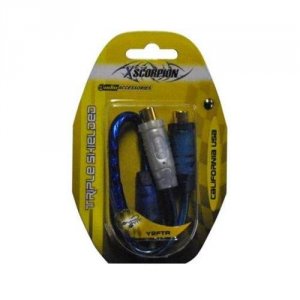 Xscorpion Y2FTR Rca Splitter  1m-2f Blue;triple Shielded