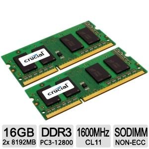 Micron CT2KIT102464BF160B 16gb Kit (8gb X2) Ddr3-1600 1.35v Ddr3 Pc3-1