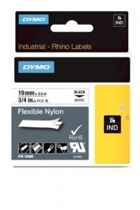 Dymo 18445 Rhino 34in X 18ft, White Vinyl Labels