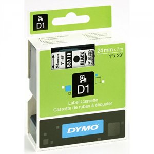 Dymo 53710 D1 Tape Black Printclear Tape, 1in X 23ft