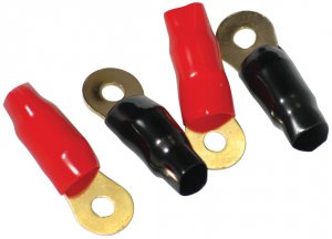 American ABRT10 10 Awg Ring Terminals 4 Pairs Per Pkg.  Red  Black