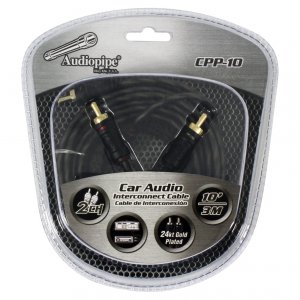 Audiopipe CPP10 10ft Gold Plated Interconnect Cable For Audio