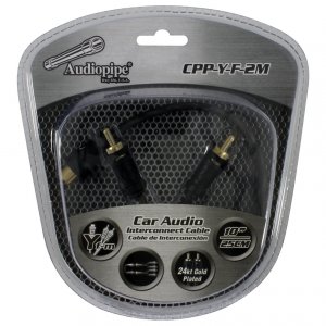 Audiopipe CPPYF2M 24kt Gold Plated Dual Male To Female Cable