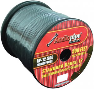 Nippon AP12500BK Audiopipe 12 Gauge 500ft Primary Wire Black