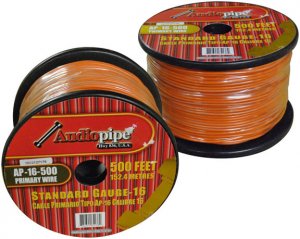 Nippon AP16500OR Audiopipe 16 Gauge 500ft Orange Primary Wire For Auto