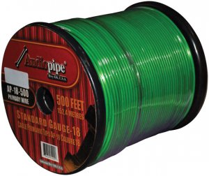 Nippon AP18500GR Greenremote 18ga Wire Audiopipe - 500 Feet Roll