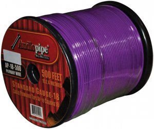 Nippon AP18500PL Audiopipe 18ga 500' Purple Speaker Wire - High Qualit