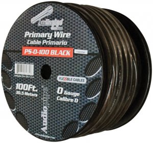 Nippon PS0100BK Audiopipe Flexible Power Cable 0 Ga. 100 Ft. Black