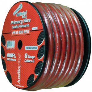 Nippon PS0100RD Audiopipe Flexible Power Cable 0 Ga. 100 Ft. Red