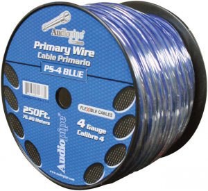 Nippon PS4BL Audiopipe 4 Ga. Flexible Power Cable 250 Ft.  Blue