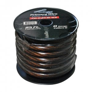 Nippon PW025BK Power Wire Audiopipe 0ga. 25' Black