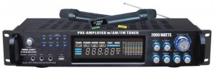 Pyle PWMA2003T Receiver  Pro Hybrid 2000 W Amplifier; Wireless Mics