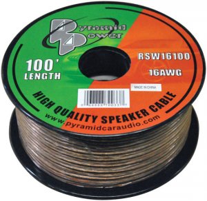 Pyramid RSW16100 Speaker Wire Pyramid 16 Ga 100' Clear