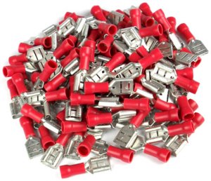 Xscorpion FD250R Quick Disconnect Connectors, 18-22 Ga, Red, 100 Pack