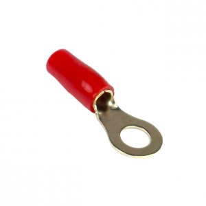 Xscorpion RT8R 8ga Gold Ring Terminal Set With Red Sleeve - 10 Pack