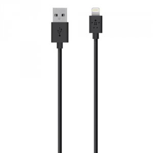 Belkin F8J023BT3M-BLK Synccharge Cable,2.4a,ltg,3m,black