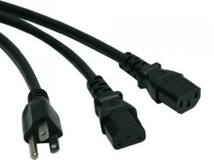 C2g 29812 6ft 16 Awg 1-to-2 Power Cord Splitter (nema 5-15p To 1 Nema 