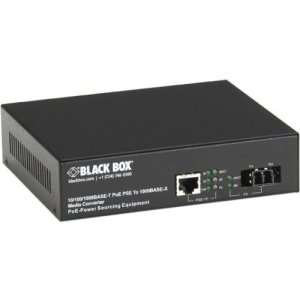 Black LPS500A-SM-10K-LC Poe Pse Gigabit Media Converter, Single-