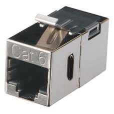 Black FM693 Cat6 Keystone Feed-through Straight-pinn