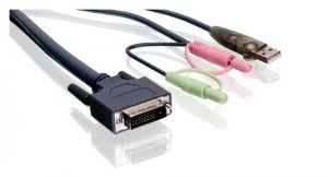 Iogear G2L7D03UDTAA Dual Link Dvi Kvm Cable Usb  Audmic 10