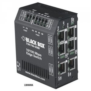 Black LBH600A-H Heavy-duty Edge Switch, (6) Copper Ports