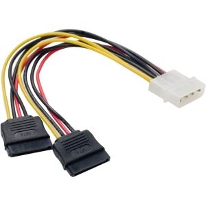 Syba CL-CAB40021 Molex 4-pin Male To 2x 15-pin Sata Power