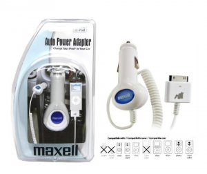 Maxell 191211 Auto Power Adapter Cord, Ipod Only P-11