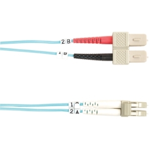 Black FO10G-001M-SCLC Fiber Patch Cable 1m 10 Gig Sc To Lc Aqu