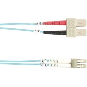 Black FO10G-002M-SCLC Fiber Patch Cable 2m 10 Gig Sc To Lc Aqu