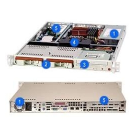 Supermicro CSE-811S-300 Case Rackmount Sc811s-300  1u Chassis Atx 2 X 