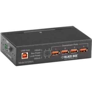 Black ICI200A Industrial Usb 2.0 Hub 4-port