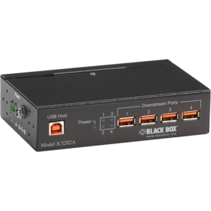 Black ICI202A Industrial Grade Usb Hub, 4 Port With Is