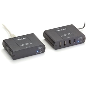 Black IC408A 4 Port Usb 2.0 Extender Lan Or