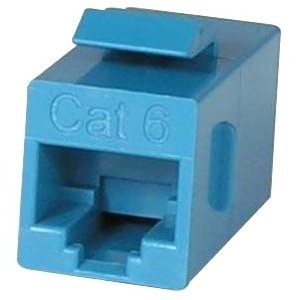 Unirise C6-CPLR-BLU Cat6 Rj45 Keystone In-line Coupler, Blu