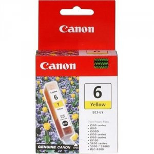 Original Canon 4708A003 Bci-6 Ink Tank - Yellow - 280 Pages , 5% Cover