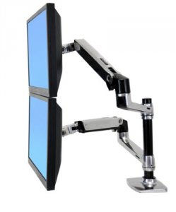 Ergotron 45-248-026 Lx Dual Stacking Arm.mount Two Monitors Or A Noteb