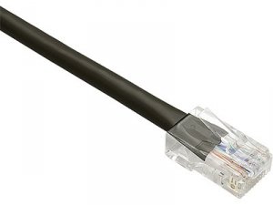 Unirise PC6-75F-BLK 75ft Black Cat6 Patch Cable, Utp, No Boots