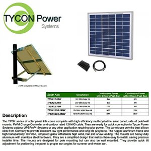 Tycon TPSK24-30W 30w 24v Solar Kit: 30w Panel, Pole Mount