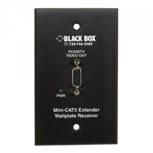 Black AC504A-WP-R Mini Cat5 Vga Extender Receiver In Wallp