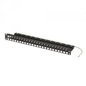 Black JPMT700A Cat6a 24 Port Blank Patch Panel