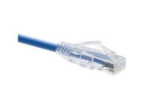 Unirise 10002 Clearfit Cat6 Patch Cable, Blue, Snagless, 1ft