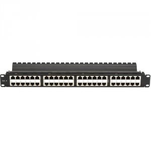 Black JPM816A Cat6 Shielded 48 Port Feed-thro