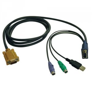 C2g 14175 6ft 2-in-1 Vga Mm Usb Ab Kvm Cable Blk