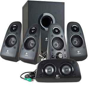 Logitech 980-000430-D Z506 6-piece 5.1 Channel Surround Sound Speaker 