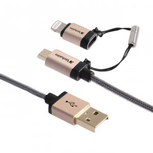 Verbatim 99218 Sync And Charge Micro Usb Cable, With Lightning Adapter