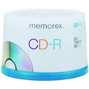 Memorex 04563 Cd-r, 80 Min, Branded Bulk, 52x, 50spindle