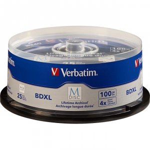 Verbatim 98914 M-disc Bdxl, , 100gb, 4x, Branded Surface, 25pk Spindle