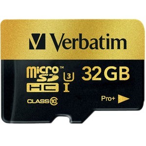 Verbatim 44033 Pro+ Memory Card With Adapter, , 32gb, Microsdhc, 600x,